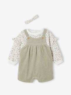 Bébé-Ensemble-Ensemble sweat + salopette + bandeau bébé