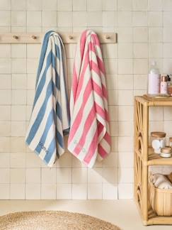 Linge de maison et décoration-Serviette de bain rayée TRANSAT personnalisable, avec coton recyclé