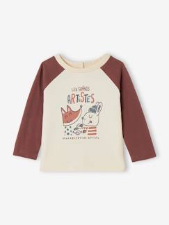 Baby-T-Shirt, Unterziehpulli-T-Shirt-Baby Shirt mit Raglanärmeln und Print, Bio-Baumwolle