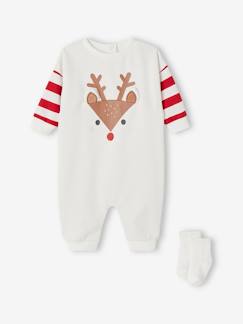 Bébé-Ensemble-Coffret Noël dors-bien renne + chaussettes bébé