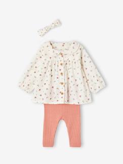 Baby-Set-Mädchen Baby-Set: Bluse, Leggings & Haarband