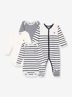 Baby-Set-Baby-Set: Strampler & 3 Bodys mit Streifen PETIT BATEAU