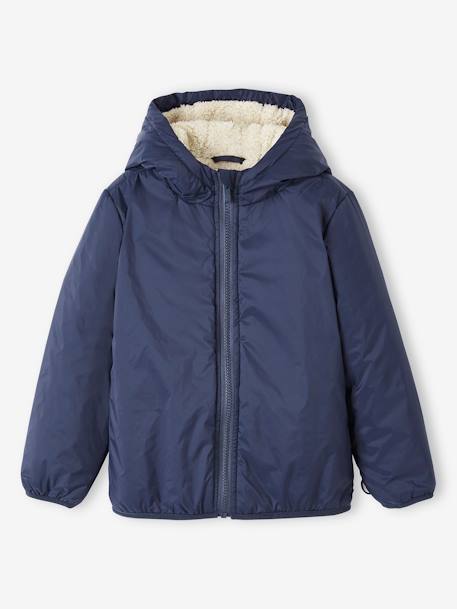 Parka 3 en 1 garçon avec blouson amovible bleu électrique+bleu grisé+kaki+Marine grisé+noix de pécan 