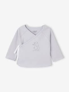 Baby-T-Shirt, Unterziehpulli-T-Shirt-Bio-Kollektion: Baby Wickeljacke BASIC