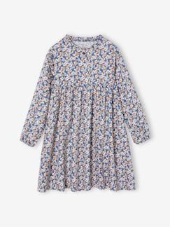 Fille-Robe motif all over ouverture boutonnée devant