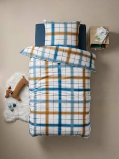 Linge de maison et décoration-Linge de lit enfant-Fourre de duvet-Parure housse de couette + taie d'oreiller enfant en flanelle RETRO WINTER, avec coton recyclé