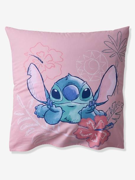 Parure enfant housse de couette + taie d'oreiller Stitch rose imprimé 