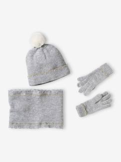 Fille-Accessoires-Ensemble bonnet snood gants/mitaines Fille