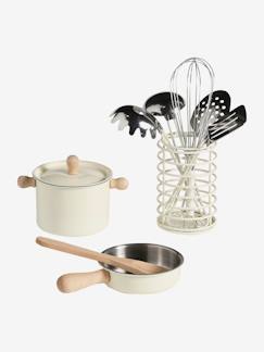 Jouet-Jeux d'imitation-Set de cuisine en métal et bois FSC®