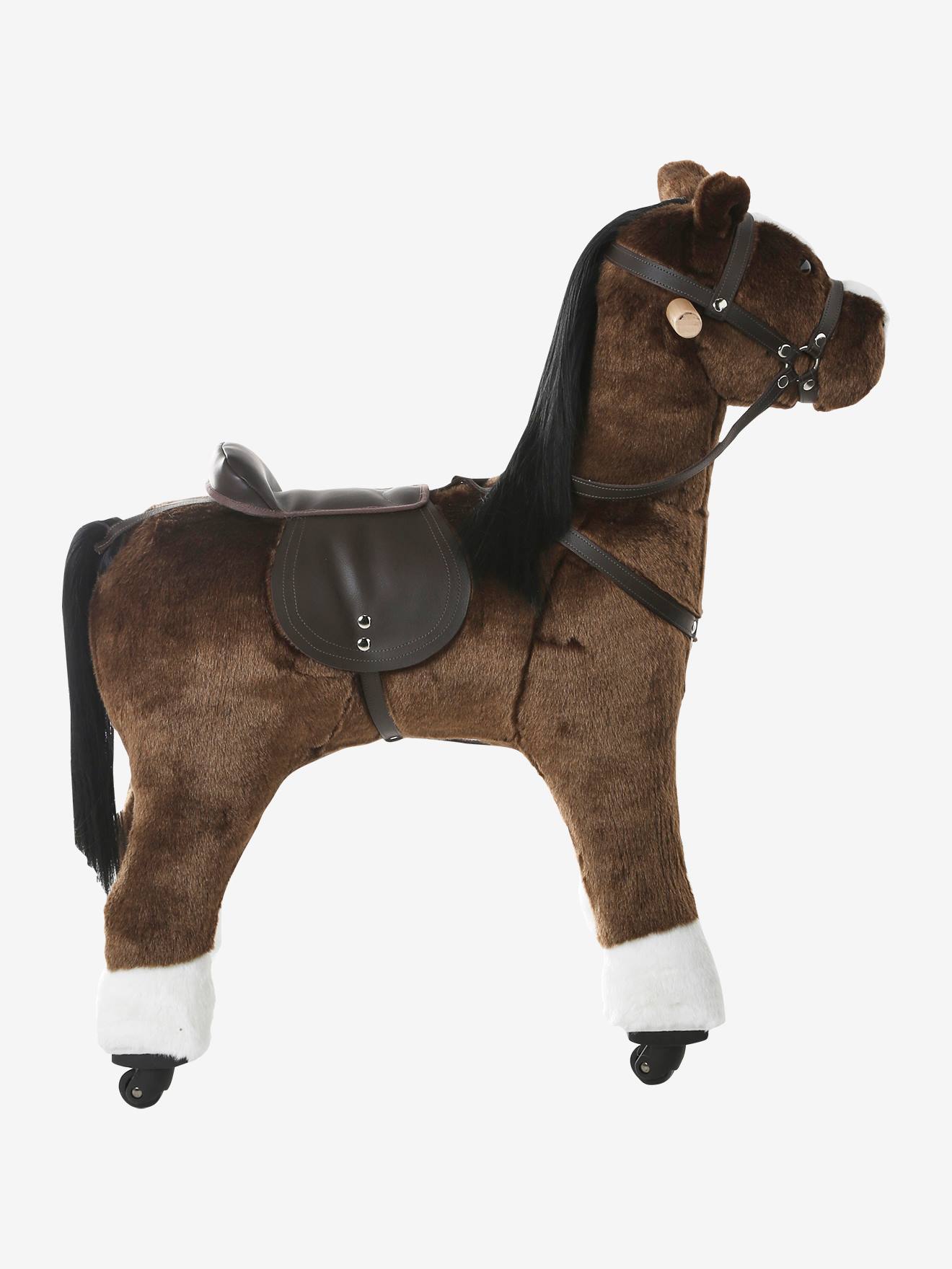 Ancien Petit Cheval En Bois Sur Roulettes – Jouet Vintage, Collection