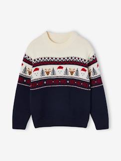 Mädchen-Pullover, Strickjacke, Sweatshirt-Pullover-Kinder Weihnachtspullover mit Jacquardmuster Capsule FAMILY Oeko-Tex