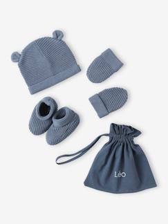 Baby-Baby-Set: M¸tze, F‰ustlinge & Sch¸hchen im Geschenkbeutel,