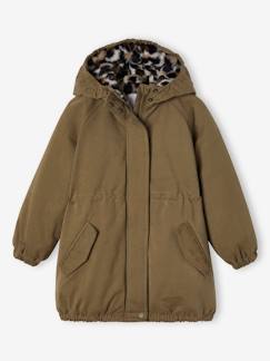 Mädchen-Mantel, Jacke-Mädchen Winterjacke mit Kapuze, Wattierung Recycling-Polyester