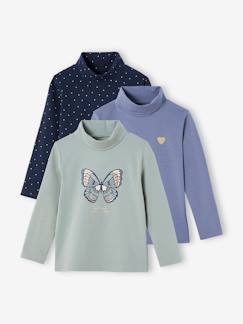 Fille-Lot de 3 T-shirts col roulé Basics fille