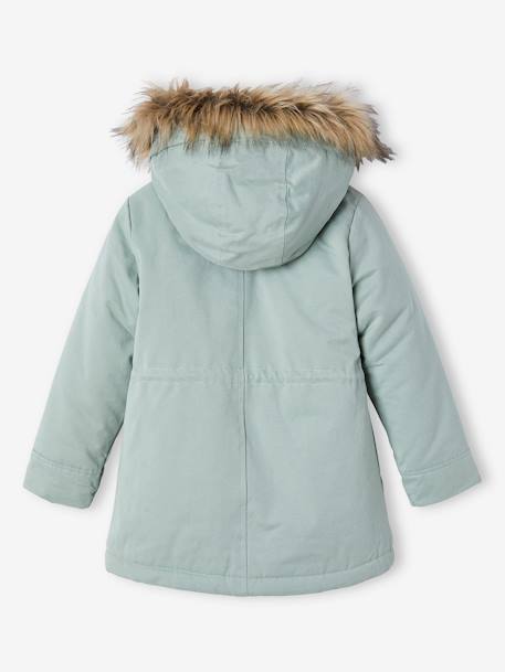 Mädchen 3-in-1-Winterjacke mit Recycling-Polyester dunkelgrün+dunkelrosa+graugrün+marine 