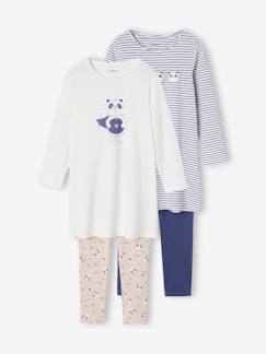 Mädchen-Pyjama, Overall-2er-Pack Mädchen Nachthemden & Leggings, Panda Oeko-Tex