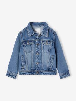 Junge-Mantel, Jacke-Jungen Jeansjacke mit Steppnähten