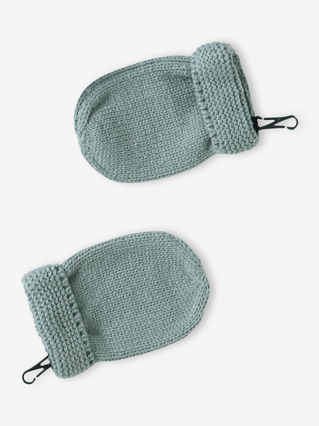 Ensemble Bonnet, Snood Et Moufles Bébé Vertbaudet - Jacquard Gris Chiné, Taille 12/18 Mois, Doublure Polaire - 4