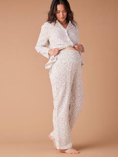 Vêtements de grossesse-Pyjama grossesse 2 pièces en gaze de coton