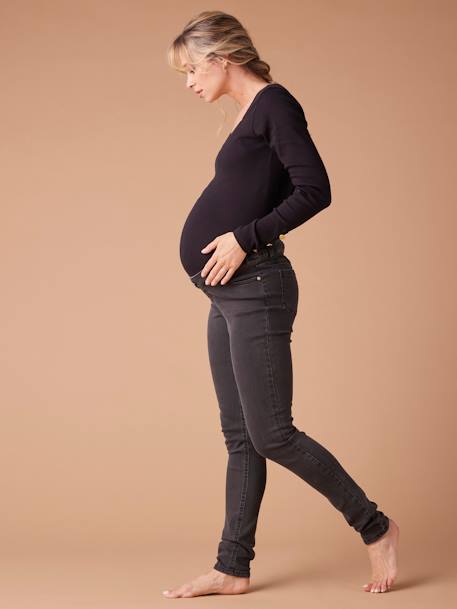 Skinny-Umstandsjeans, Seamless-Bund WATERLESS ENVIE DE FRAISE, Bundweite verstellbar dunkel blau+schwarz denim 