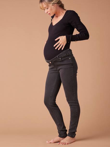 Skinny-Umstandsjeans, Seamless-Bund WATERLESS ENVIE DE FRAISE, Bundweite verstellbar dunkel blau+schwarz denim 