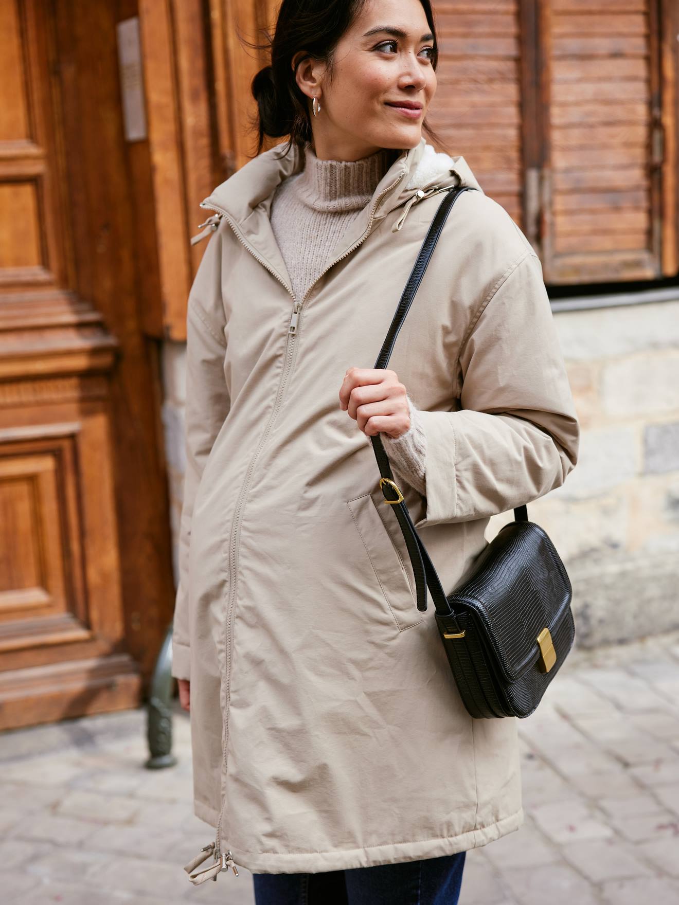 Umstandsjacke Mantel 2-in-1-Umstandsjacke Tragejacke Mit