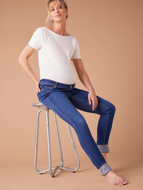 Skinny-Umstandsjeans, Seamless-Bund WATERLESS ENVIE DE FRAISE, Bundweite verstellbar dunkel blau+schwarz denim 