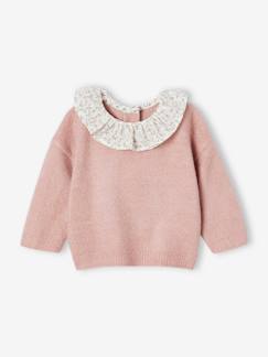 Baby-Pullover, Strickjacke, Sweatshirt-Baby Pullover mit geblümtem Volantkragen