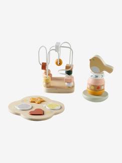 Spielzeug-Erstes Spielzeug-Erstes Lernspielzeug-3-teiliges Baby Lernspielzeug-Set, Holz FSC®