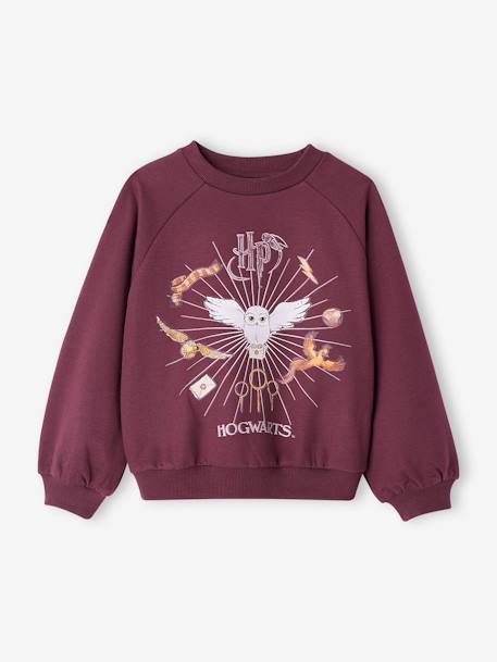 Sweat Harry Potter® fille motif Hedwige avec détails glitter prune 