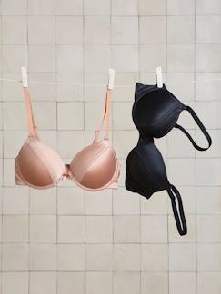 Vêtements de grossesse-Lingerie-Lot de 2 soutien-gorge en microfibre satinée grossesse et allaitement