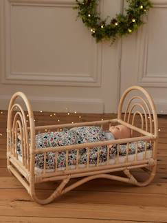 Spielzeug-Puppenbett aus Rattan