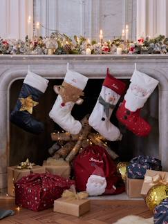 Linge de maison et décoration-Chaussette de Noël velours souris et lapin