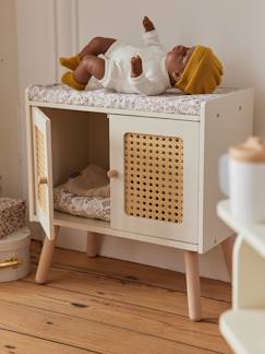 Spielzeug-Babypuppen und Puppen-Puppen-Wickeltisch „Poesie“, Rattan/Holz FSC®