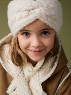 Mädchen-Mantel, Jacke-Mantel, Parka, Blouson-Mädchen Mantel in Lammfell-Optik mit Kapuze