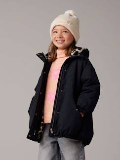 Mädchen-Mantel, Jacke-Mantel, Parka, Blouson-Mädchen Winterjacke mit Kapuze, Wattierung Recycling-Polyester