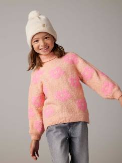 Mädchen-Pullover, Strickjacke, Sweatshirt-Flauschiger Mädchen Rollkragenpullover mit Muster