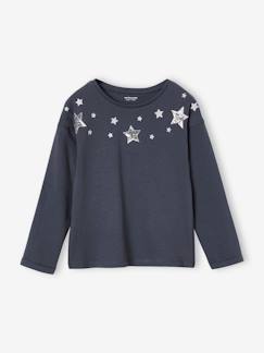 Fille-T-shirt, sous-pull-T-shirt de Noël étoiles brillantes fille