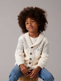 Junge-Pullover, Strickjacke, Sweatshirt-Jungen Strickjacke mit Jacquard-Motiven