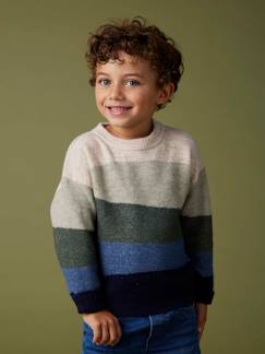 Junge-Flauschiger Jungen Pullover im Colorblock-Style