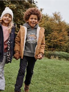 Junge-Jungen Winterjacke mit Kapuze und Webpelzfutter, Recycling-Polyester