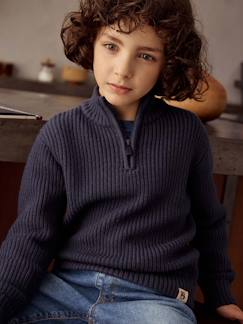 Junge-Jungen Strickpullover mit Troyerkragen Oeko-Tex