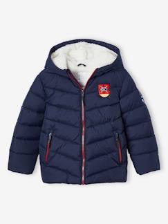 Doudoune garçon à capuche doublée sherpa spécial ski