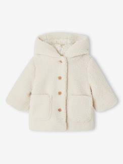 Baby-Mantel, Overall, Ausfahrsack-Baby Winterjacke aus Teddyfleece mit Kapuze und Recycling-Wattierung