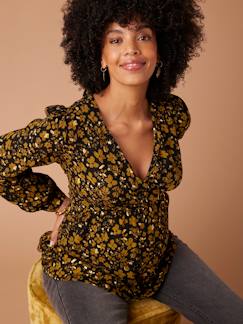 Umstandsmode-Bluse für Schwangerschaft und Stillzeit mit Glanz-Blumen ENVIE DE FRAISE