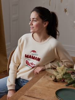 Vêtements de grossesse-Sweat femme "Meilleure maman de Noël" capsule famille