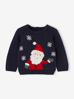 Baby-Pullover, Strickjacke, Sweatshirt-Baby Jacquardpullover mit Weihnachtsmann