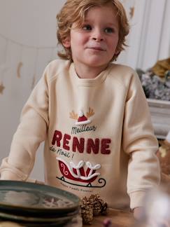 Junge-Pullover, Strickjacke, Sweatshirt-Sweatshirt-Kinder Sweatshirt Familien-Capsule WEIHNACHTEN, mit Recycling-Polyester