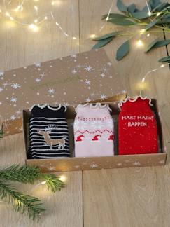 Mädchen-Mädchen Geschenk-Set: 3 Paar Weihnachts-Socken Oeko-Tex