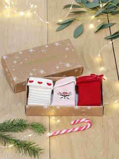 Baby-Mädchen Baby Weihnachts-Geschenkset: 3 Paar Socken Oeko-Tex